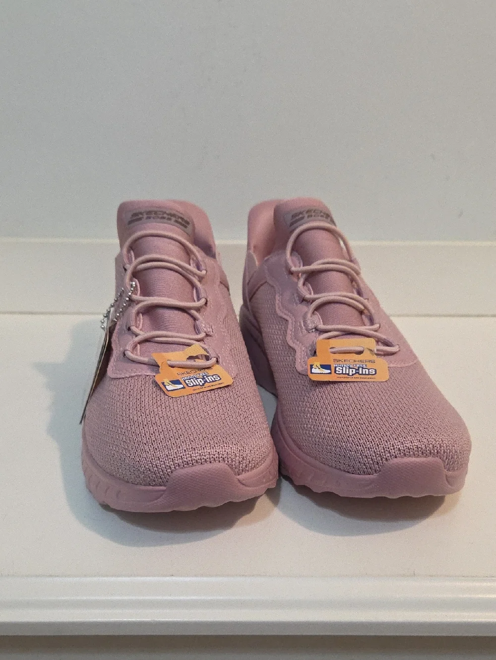 Skechers Light Pink Knit Slip-On Sneakers NWT Size 7 - Picture 1 of 5